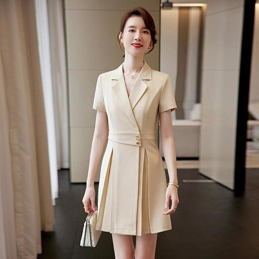 娜璐多 夏款西装连衣裙女职业装气质女神范高级感百褶裙OL收腰显瘦薄款夏 商品图0