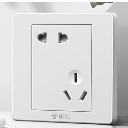【DZ】公牛BULL G32系列86型暗装墙壁开关斜五孔10A插座(白色) 商品图0