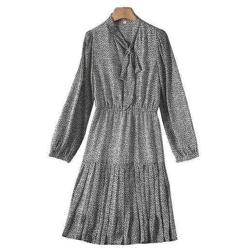 娜璐多 碎花连衣裙女式春秋装2023年新款气质别致收腰显瘦设计感小众裙子 商品图4