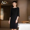 赫本风小黑裙女2023春夏新款法式优雅五分袖洋装通勤上班服套裙 商品缩略图3