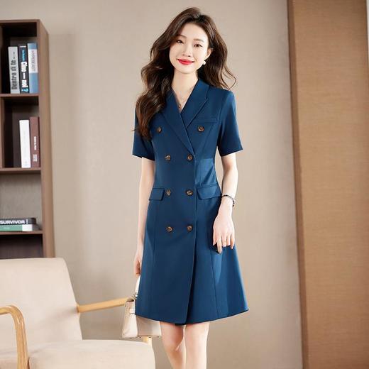 短袖西装连衣裙女高级感夏季2023新款职业装气质a字裙子通勤显瘦 商品图0