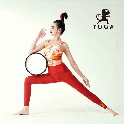 壁虎瑜伽【中国心】限量款印花云感瑜伽9分裤 【可定制】（标准码）清仓不退不换 商品图5