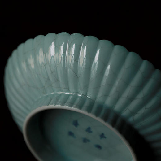 景德镇 忘言/手绘汝釉开片青花江南春壶承 手绘茶盘仿古果盘干泡盘茶点盘 商品图8