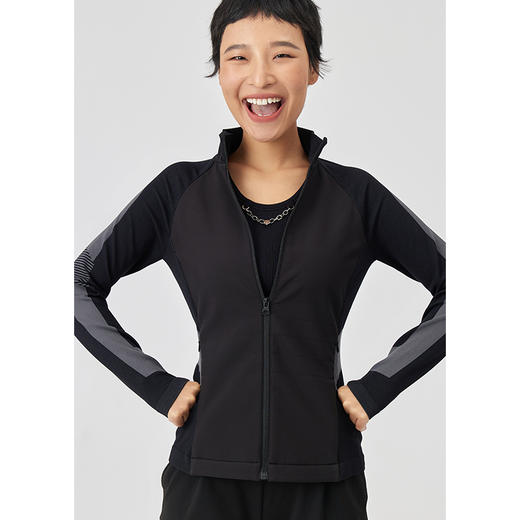 Leorrey乐拉无缝针织拼接防风运动瑜伽户外上衣拉链开衫软壳外套 商品图1