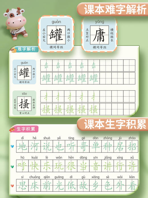 【老会员】小学生专用练字帖每日一练古诗词成语词语积累练字本人教版课本同步生字组词一二三四五六年级每日打卡硬笔书法临摹描红本 商品图2