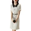 娜璐多 白色短袖连衣裙女2023夏季新款高级感温柔风名媛气质收腰通勤裙子 商品缩略图4