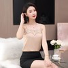 娜璐多 睫毛蕾丝吊带背心女设计感小众一字领西装内搭外穿打底上衣仿真丝 商品缩略图1