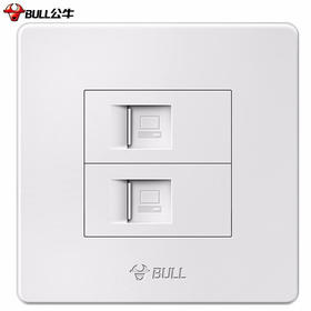 【DZ】公牛BULL G32系列86型暗装墙壁开关电脑双插座(白色)