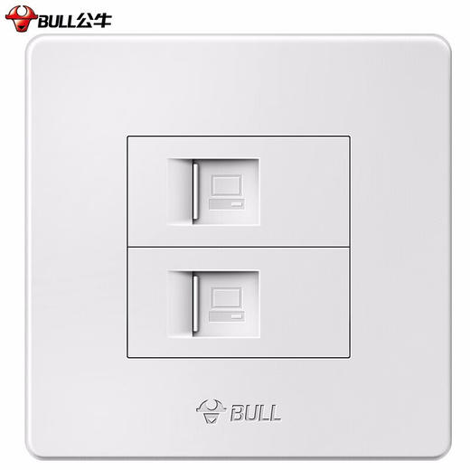【DZ】公牛BULL G32系列86型暗装墙壁开关电脑双插座(白色) 商品图0