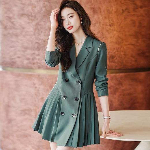 娜璐多 西装连衣裙女高冷御姐风气质收腰百褶裙A字短裙2023秋季新款女神 商品图0