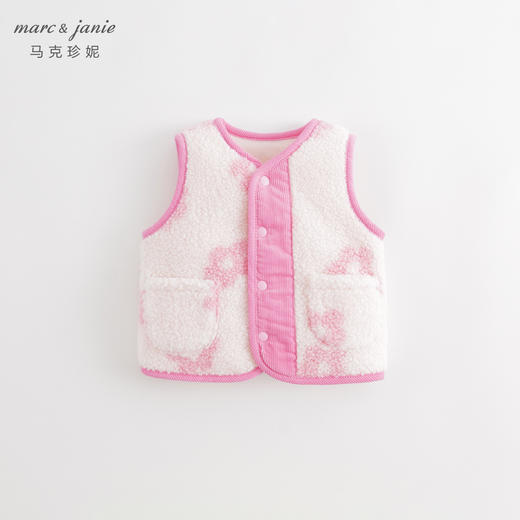 马克珍妮秋冬新款 男女童无感印花摇粒绒马甲 宝宝上衣231537 商品图0