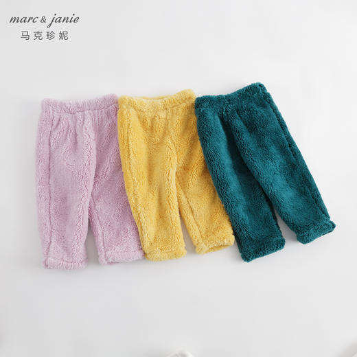 马克珍妮冬装新款 男女童双面舒棉绒宽松裤子家居服222005 商品图0