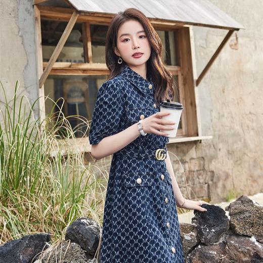 娜璐多 法式牛仔连衣裙女装夏季2023新款收腰显瘦气质裙子高级感A字裙 商品图1