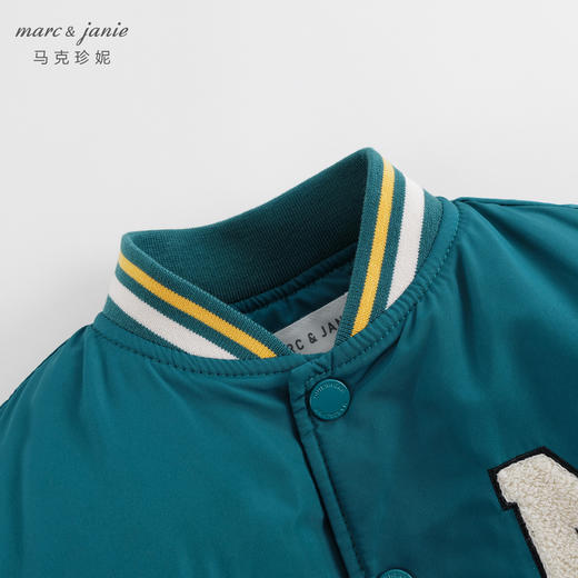 【学院风】马克珍妮冬装新款 男童毛巾绣棒球服外套231157 商品图3