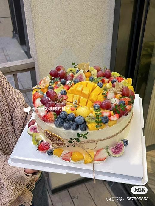 黑巢-水果原味胚奶油蛋糕生日蛋糕 商品图0
