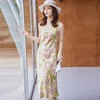 娜璐多 法式抽象吊带连衣裙夏季新款仿醋酸V领吊带裙收腰显瘦小清新雪纺 商品缩略图2