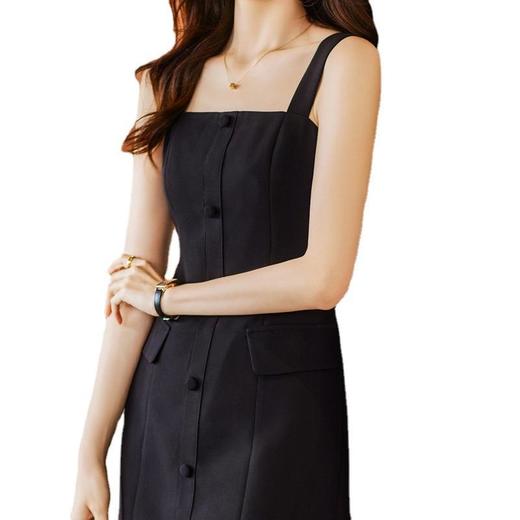 娜璐多 春夏新款小西服吊带连衣裙女气质温柔裙子小众设计感一字肩裙通勤 商品图4