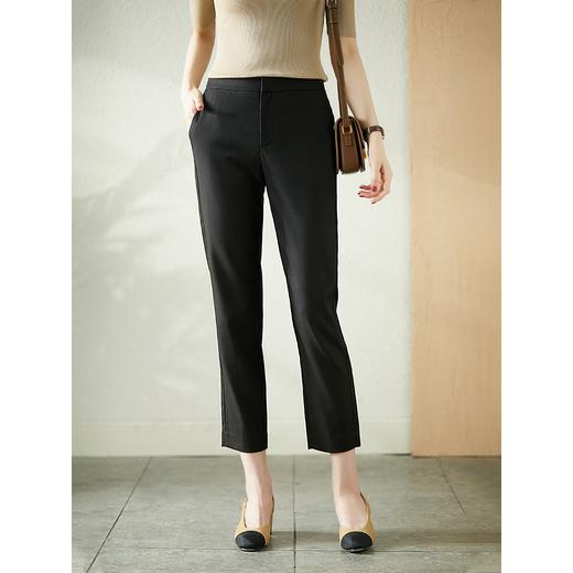 【现货7天】高腰九分休闲裤女2023秋季新款直筒裤韩版显瘦西装裤宽松裤子 商品图0