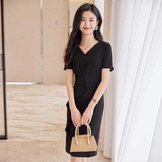 娜璐多 2023夏季新款连衣裙短袖紧身包臀时尚显瘦高腰一步裙女设计感OL女 商品图2