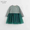 【吸湿发热】马克珍妮秋冬新款 女童半高领条纹网纱连衣裙231386 商品缩略图3