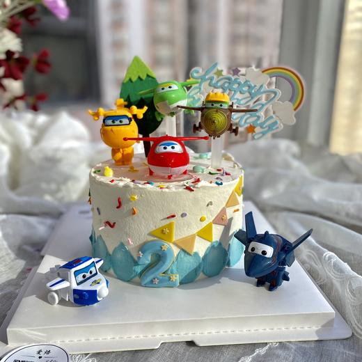 无蛋奶无麸质超极飞侠 儿童生日蛋糕敏宝定制 商品图0
