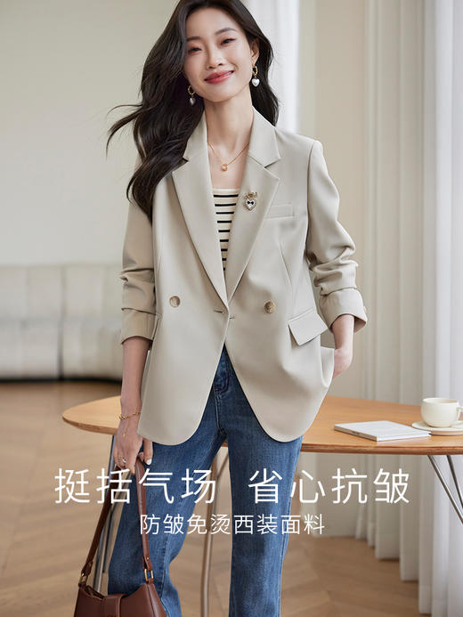 【年货节】熙世界女士西装外套2025年新款秋秋流行垂感休闲高级感炸街小西服 商品图1