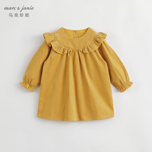 马克珍妮秋冬新款 女童花边领灯芯绒连衣裙 儿童裙子231793 商品图0