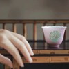 景德镇 忘言/胭脂红粉彩茶花杯 手绘主人杯茶杯仿古单杯陶瓷品茗杯 商品缩略图4