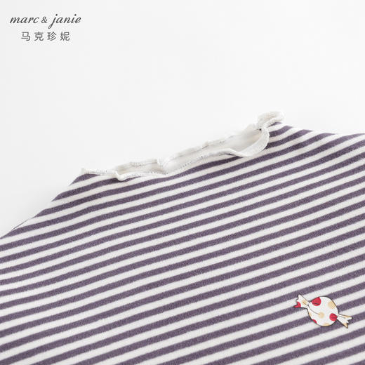 【吸湿发热】马克珍妮秋冬新款 女童半高领条纹网纱连衣裙231386 商品图4