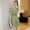 娜璐多 通勤短袖西装连衣裙女工作服OL气质职业裙收腰百褶裙高级感气质女 商品缩略图0