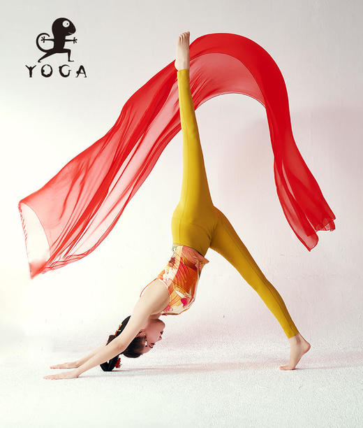 壁虎瑜伽【2309PJ257】红色丝巾【5天发货】 商品图5