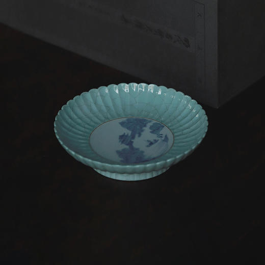 景德镇 忘言/手绘汝釉开片青花江南春壶承 手绘茶盘仿古果盘干泡盘茶点盘 商品图3