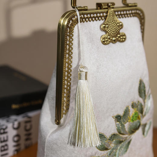 古风包旗袍绣花金口手拎包，复古民刺绣手提包JX-藕花 商品图3