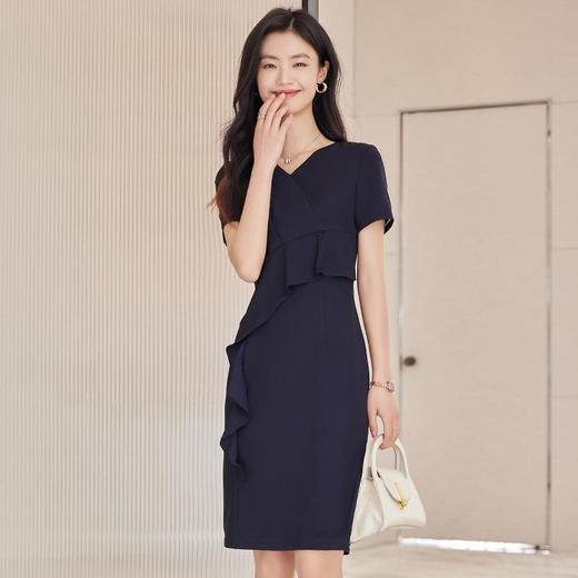 娜璐多 2023夏季新款连衣裙短袖紧身包臀时尚显瘦高腰一步裙女设计感OL女 商品图3