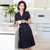 娜璐多 休闲OL通勤连衣裙女短袖时尚气质西装裙2023夏新款法式赫本小黑裙 商品缩略图3