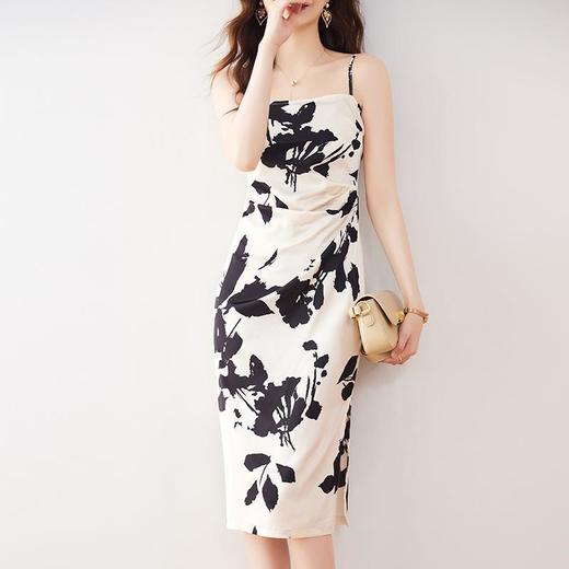 娜璐多 法式茶歇吊带连衣裙子2023新款夏收腰高级感裙国风印花水墨画温柔 商品图0