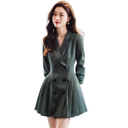 娜璐多 西装连衣裙女高冷御姐风气质收腰百褶裙A字短裙2023秋季新款女神 商品图4