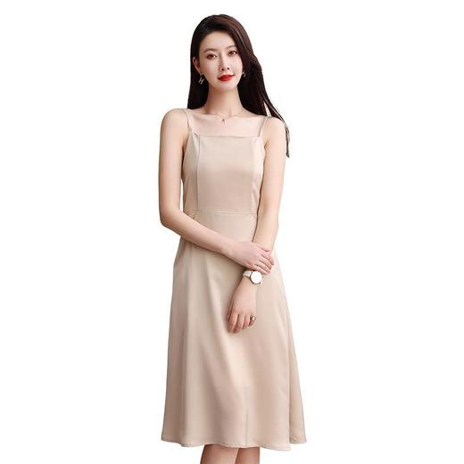 娜璐多 中长款吊带连衣裙气质百搭裙通勤内搭约会单穿仿醋酸缎面裙子新款 商品图4