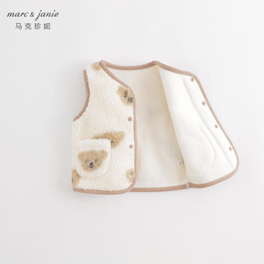 马克珍妮秋冬新款 男女童无感印花摇粒绒马甲 宝宝上衣231537 商品图2