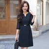 娜璐多 高级感中袖连衣裙女夏薄款2023新款网纱拼接气质女神范裙子送腰带 商品缩略图1