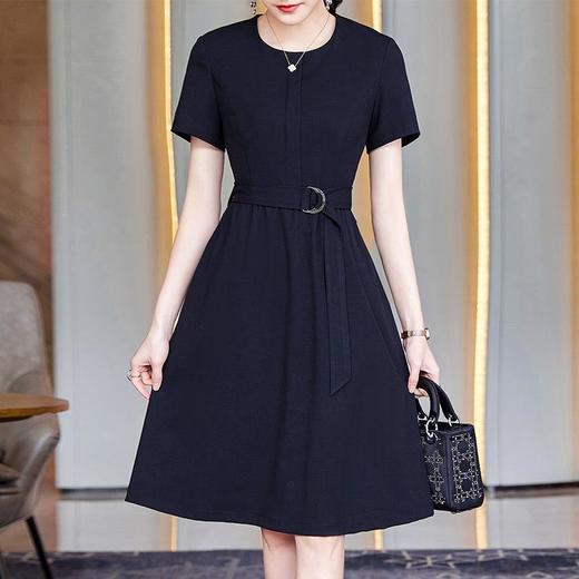 娜璐多 女装休闲时尚连衣裙2023夏季新款小个子短袖高腰显瘦A字裙 商品图3