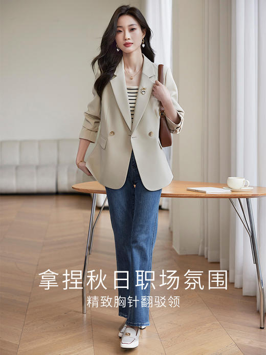 【年货节】熙世界女士西装外套2025年新款秋秋流行垂感休闲高级感炸街小西服 商品图2