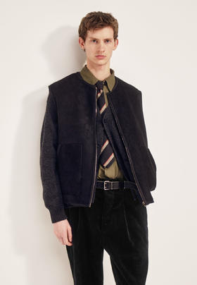 MHL  男士黑色灯芯绒chino直筒裤