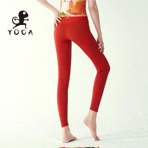 壁虎瑜伽【中国心】限量款印花云感瑜伽9分裤 【可定制】（标准码）清仓不退不换 商品图3