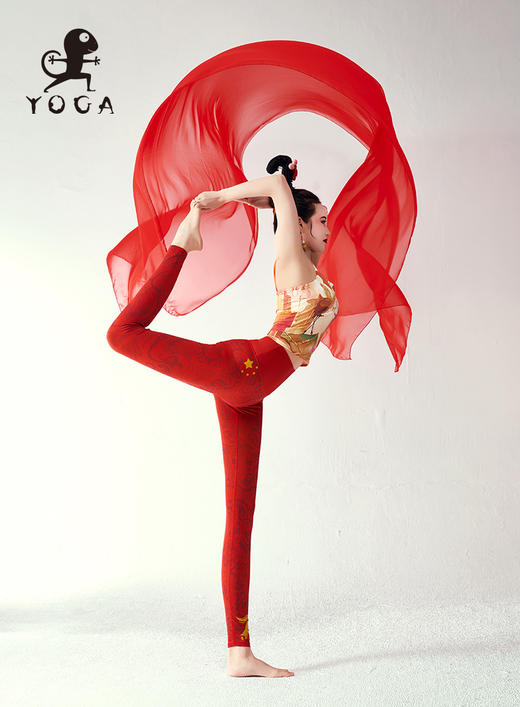 【现货秒发】壁虎瑜伽【2309PJ257】红色丝巾 商品图1