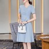 娜璐多 女装短袖连衣裙女2023年夏季新款高端通勤气质女神范裙子 商品缩略图1
