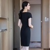娜璐多 修身显瘦气质OL连衣裙女2023年新款夏季短袖职业连衣裙设计感温柔 商品缩略图1