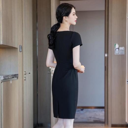 娜璐多 修身显瘦气质OL连衣裙女2023年新款夏季短袖职业连衣裙设计感温柔 商品图1
