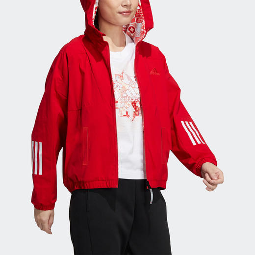 【库存有限，无货将作退款，介意勿拍】Adidas/阿迪达斯女子舒适连帽运动休闲夹克外套 HC2803 商品图2