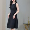 娜璐多 黑色连衣裙气质显瘦无袖裙子2023早秋新款高级感A字高腰裙背心裙 商品缩略图2